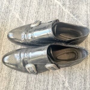 Women’s Black Double Monk Strap Shoes